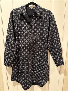 NWOT Long Sleeve Black Geometric Print Shirt Dress